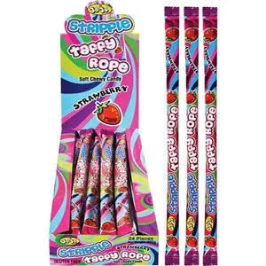 Jojo Stripple Taffy Rope Strawberry 25g * 24 Pack