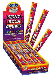 TNT Giant Sour Chews Strawberry 40g * 24 Pack