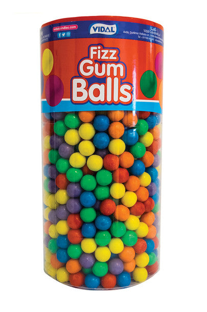 Vidal Fizzy Gum Balls Bubble Gum Tub 800 Piece 1.6kg
