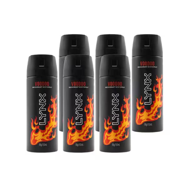 Lynx Voodoo Deodorant Body Spray 96g/ 150ml * 6 Pack
