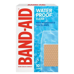 Band-Aid Waterproof Clear Large Strips 10 Pack